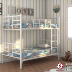 เตียงสองชั้น เสากล่อง1.5นิ้ว ลายตั้งสลับนอน