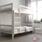 เตียงสองชั้น ลายตะแกรงเหล็กฉีก