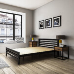 เตียงเหล็กชั้นเดียว ลายระแนงนอน