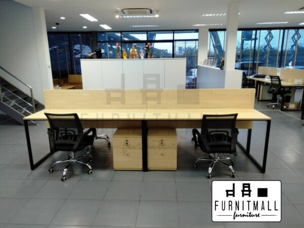 โต๊ะออฟฟิศ 60x160 พร้อมพาร์ทิชั่นและตู้ล่าง งานตามแบบ - Image 3