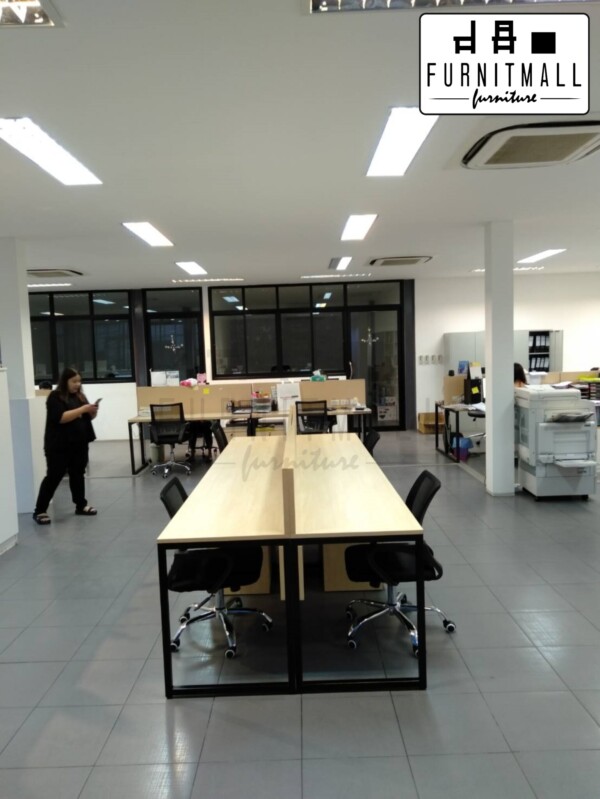 โต๊ะออฟฟิศ 60x160 พร้อมพาร์ทิชั่นและตู้ล่าง งานตามแบบ - Image 2