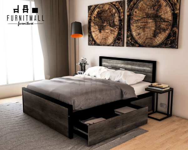 เตียงเหล็ก ลอฟท์ โอลีฟ LOFT OLIVE พร้อมลิ้นชัก - Image 2