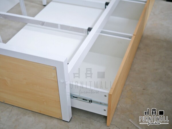 เตียงเหล็กชั้นเดียวปิดไม้เมเปิล พร้อมกล่องเก็บของใต้เตียง - Image 3