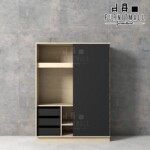 ตู้เสื้อผ้า ไม้เมเปิล+ไม้ดำ