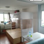 เตียงคร่อมตะแกรงเหล็กฉีก + ทาทามิ ขนาด 5+3.5 ฟุต