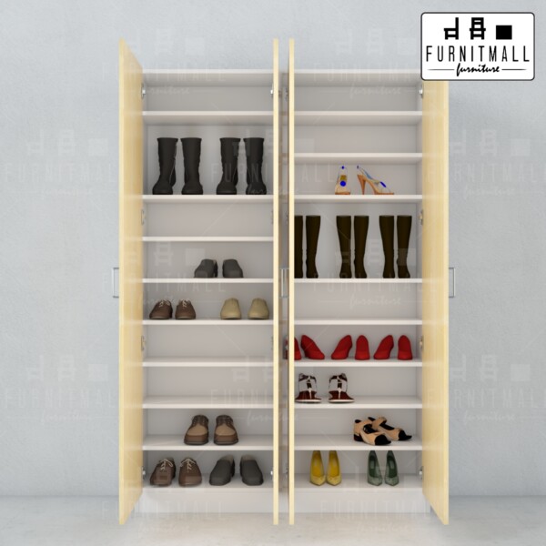 ตู้รองเท้าคอนโดทรงสูง 4 บาน 10 ช่อง ลึก 35 ซม. - Image 6