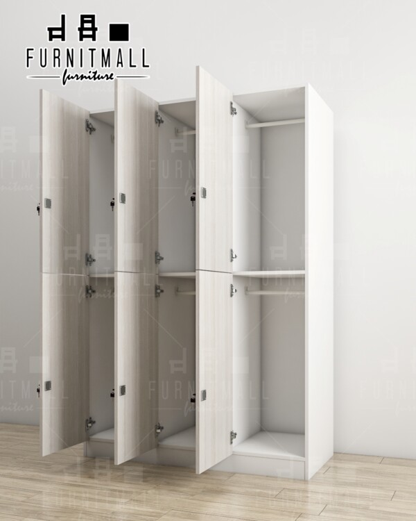 ล็อกเกอร์เก็บเสื้อผ้า ไม้กันชื้น HMR กันน้ำ 6 ช่อง - Image 2