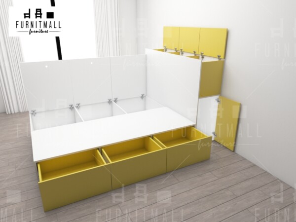 TATAMI BED 5 ฟุต พร้อมตู้หัวเตียงเก็บของได้ - Image 3