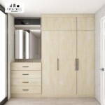 ตู้เสื้อผ้า ฟิตอิน ลายเมเปิล พร้อมโต๊ะเครื่องแป้ง