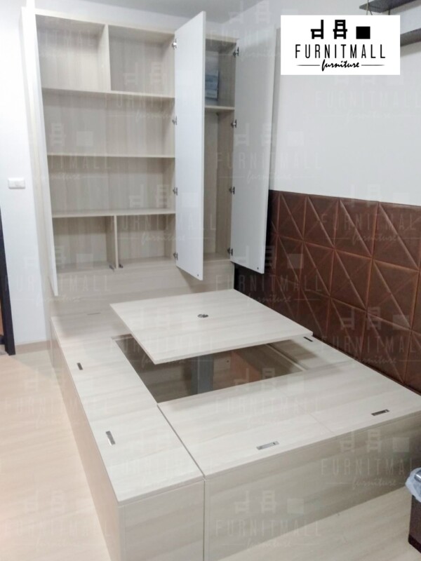 ทาทามิพร้อมโต๊ะปรับระดับ 5 ฟุต และตู้หัวเตียง 5 ฟุต สูง 2.4เมตร - Image 2
