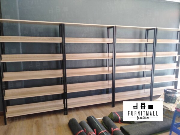 FURNITMALL  ชั้นวางของ สีดำไอวอรี่ แอช - Image 2