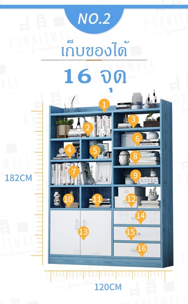 Bookcase ชั้นหนังสือ Nordic Style - Image 2