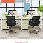 โต๊ะทำงาน ขาเหล็ก พร้อมพาร์ทิชั่นในตัว