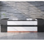 เค้าน์เตอร์รับรองลูกค้ายาว ผิวเงา 2ที่นั่ง