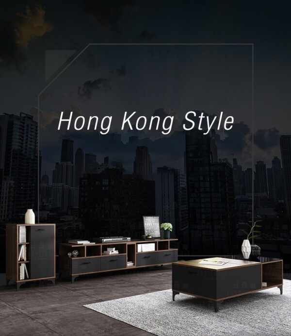 ชั้นวางทีวี+โต๊ะกลาง Hongkong Style