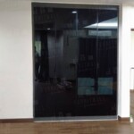 ตู้เสื้อผ้าหน้าบานกระจกใสชาดำ กรอบบาง กว้าง2เมตร