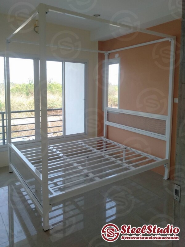เตียงคาโนปี้ Canopy bed ตะแกรงเหล็กฉีก - Image 4