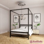 เตียงคาโนปี้ Canopy bed ตะแกรงเหล็กฉีก