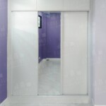 FIT-IN ตู้เสื้อผ้าบานสไลด์ 3บาน ขาวล้วน ติดกระจกเงา