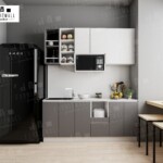 ตู้ครัวพร้อมซิงค์ เก็บอุปกรณ์ วางไมโครเวฟ