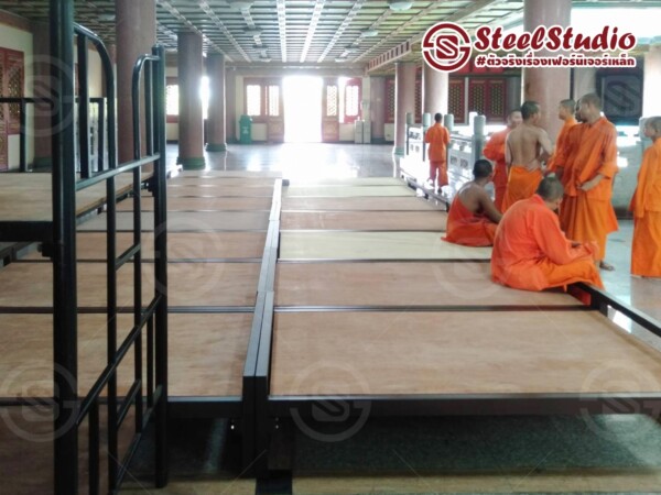 เตียงพระ สีน้ำตาล รุ่นเบสิกลอฟท์ สำหรับวัด สำนักสงฆ์ Buddha Bed - Image 2