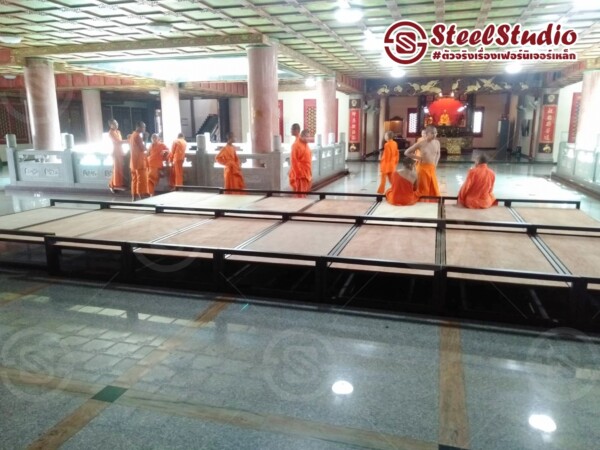 เตียงพระ สีน้ำตาล รุ่นเบสิกลอฟท์ สำหรับวัด สำนักสงฆ์ Buddha Bed