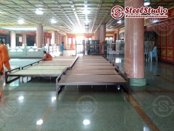 เตียงพระ สีน้ำตาล รุ่นเบสิกลอฟท์ สำหรับวัด สำนักสงฆ์ Buddha Bed - Image 3