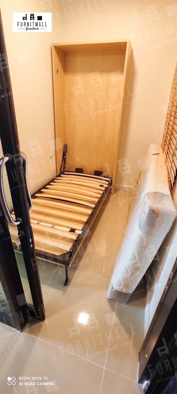 Wall bed 3 ฟุต เมเปิล แนวตั้ง - Image 2