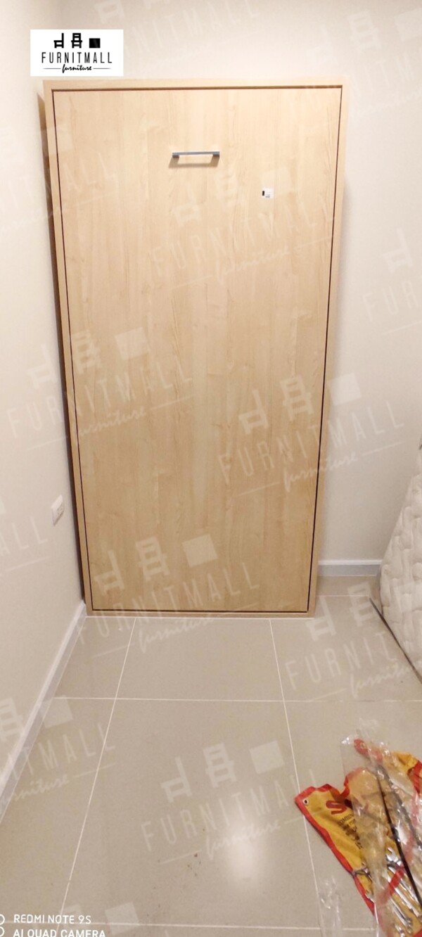 Wall bed 3 ฟุต เมเปิล แนวตั้ง