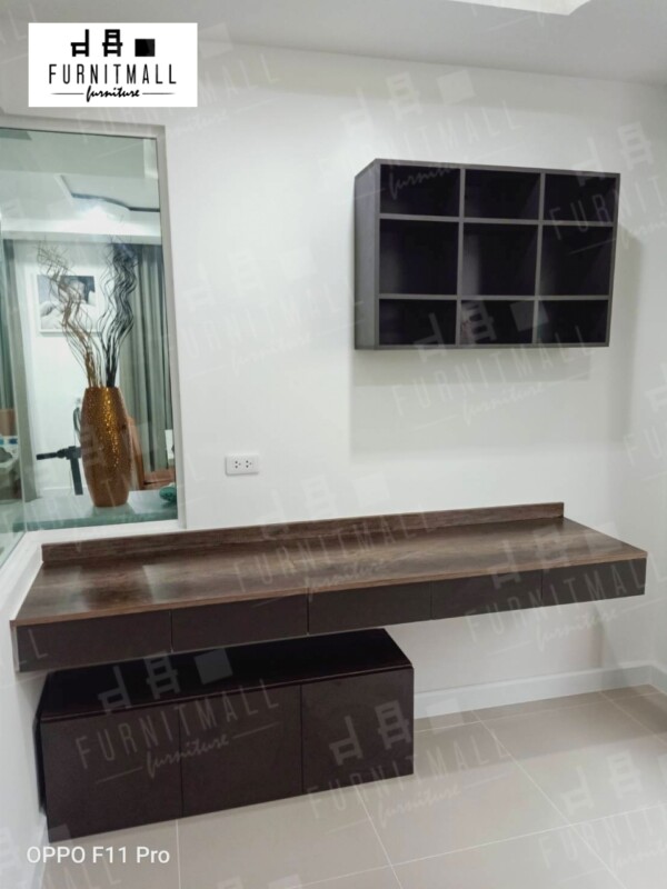โต๊ะทำงานติดผนัง ลายลอฟท์ Home Office