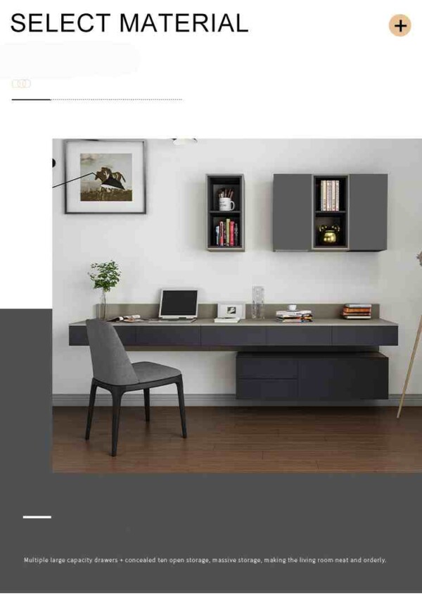 โต๊ะทำงานติดผนัง Home Office พร้อมตู้แขวน FT011 - Image 2