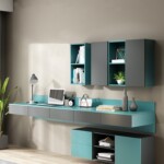 โต๊ะทำงานติดผนัง Home Office พร้อมตู้แขวน FT010