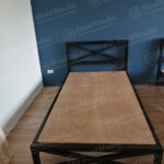 เตียงเหล็ก 3.5 ฟุต ลายกากบาทเต็ม