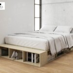 Furnitmall Hacks เตียงเหล็ก+ตู้เก็บของ สำหรับวางที่นอน 3, 3.5, 5 ฟุต