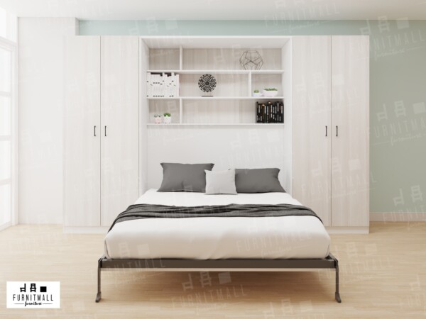Wall bed 5 ฟุต พร้อมตู้เสื้อผ้า ซ้าย-ขวา