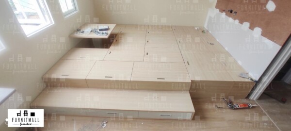 TATAMI BOX ตามสั่ง เมเปิล + โต๊ะปรับขึ้น-ลง