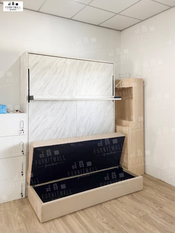 เตียงพับ Wallbed 5 ฟุต+โซฟาเก็บของ - Image 2