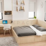 บิ้วอินห้องนอนทาทามิ พร้อมโต๊ะทำงาน+โต๊ะแป้ง 2in1