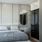 บิ้วอินคอนโด เซตห้องนอน+ตู้เสื้อผ้า+ตู้โชว์โต๊ะพับ