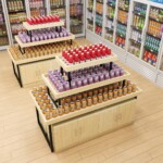 ชั้นวางสินค้าวางกลาง ดิสเพลย์วางกลาง 3ชั้น พร้อมกล่องเก็บของ