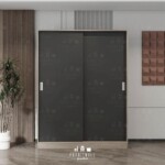 ตู้เสื้อผ้าบานเลื่อน 3บาน รุ่น Minimal กว้าง 2.4-3m สูงรวม 2.1m