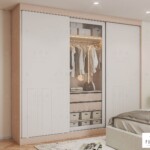 บิ้วอินตู้เสื้อผ้าบานสไลด์ กว้าง 3 เมตร สูง 2.4 เมตร