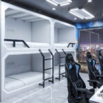 เตียง2ชั้น รุ่น Hostel Capsule ติดไฟ LED