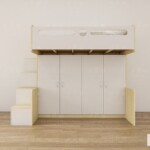 เตียง3.5ฟุต สูง2ม. รุ่นKidSpace Loft ล่างตู้เสื้อผ้า