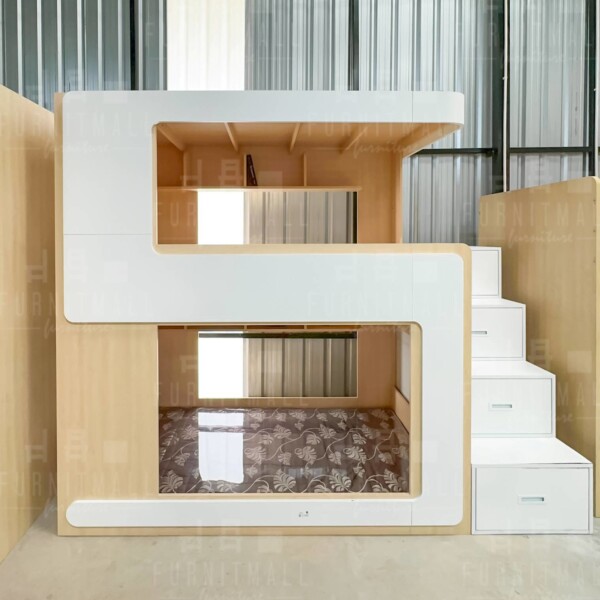 เตียงสองชั้น เตียงโฮสเทล เตียงโรงแรม เตียงเด็ก บันไดกล่อง