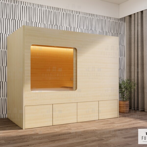 เตียงโฮสเทล เตียงแคปซูล เตียงกล่อง 3.5 ฟุต