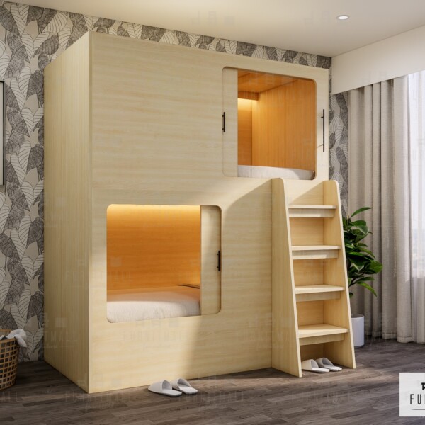 เตียงโฮสเทล เตียงแคปซูล Capsule-B เตียงกล่อง 3.5 ฟุต