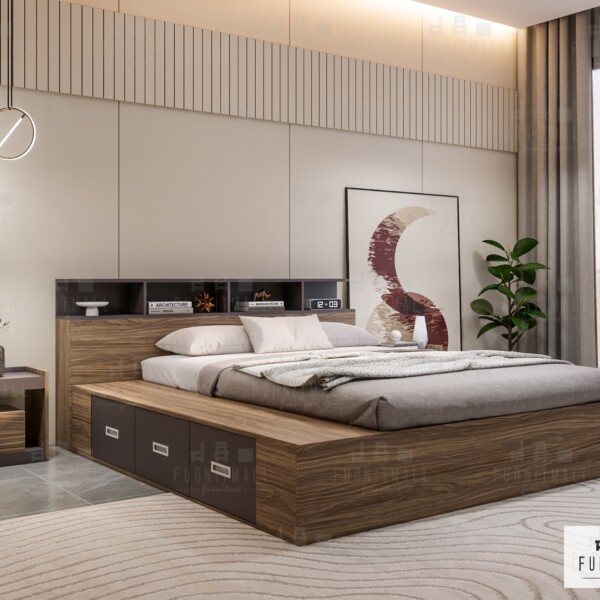 เตียงทาทามิเซต Oversize 5ฟุต พร้อมหัวเตียง