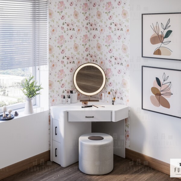 โต๊ะเครื่องแป้งเข้ามุม 80x80 ซม. สูง 75ซม.